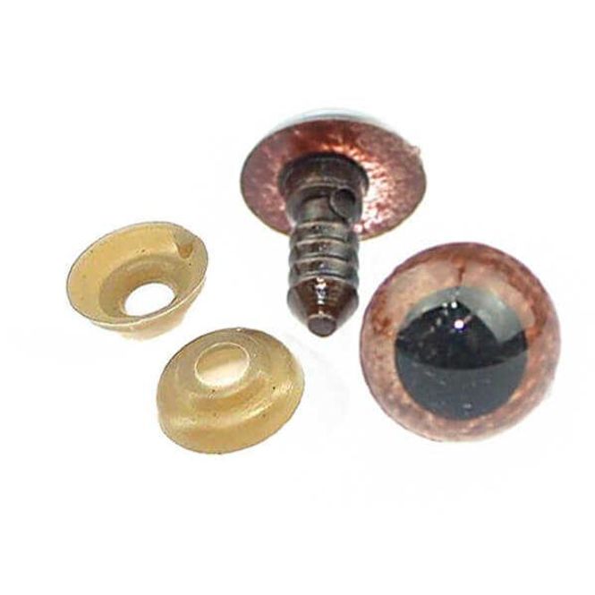 Hovedbilde Sikkerhetsøyne brune 12 mm