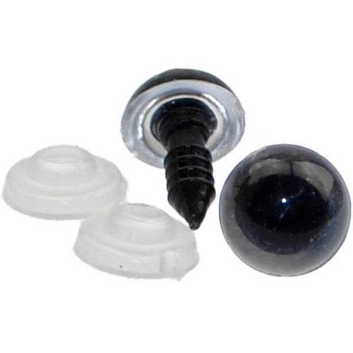 Sikkerhetsøyne transparent svart 12 mm